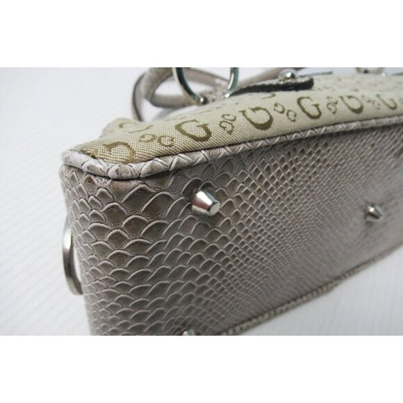Guess Y2K Style Python Canvas Tan Signature Monogram Logo Purse Shoulder Bag - Picture 7 of 10